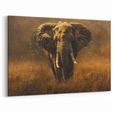 Golden Savannah Elephant Art - Majestic Wildlife Canvas & Prints