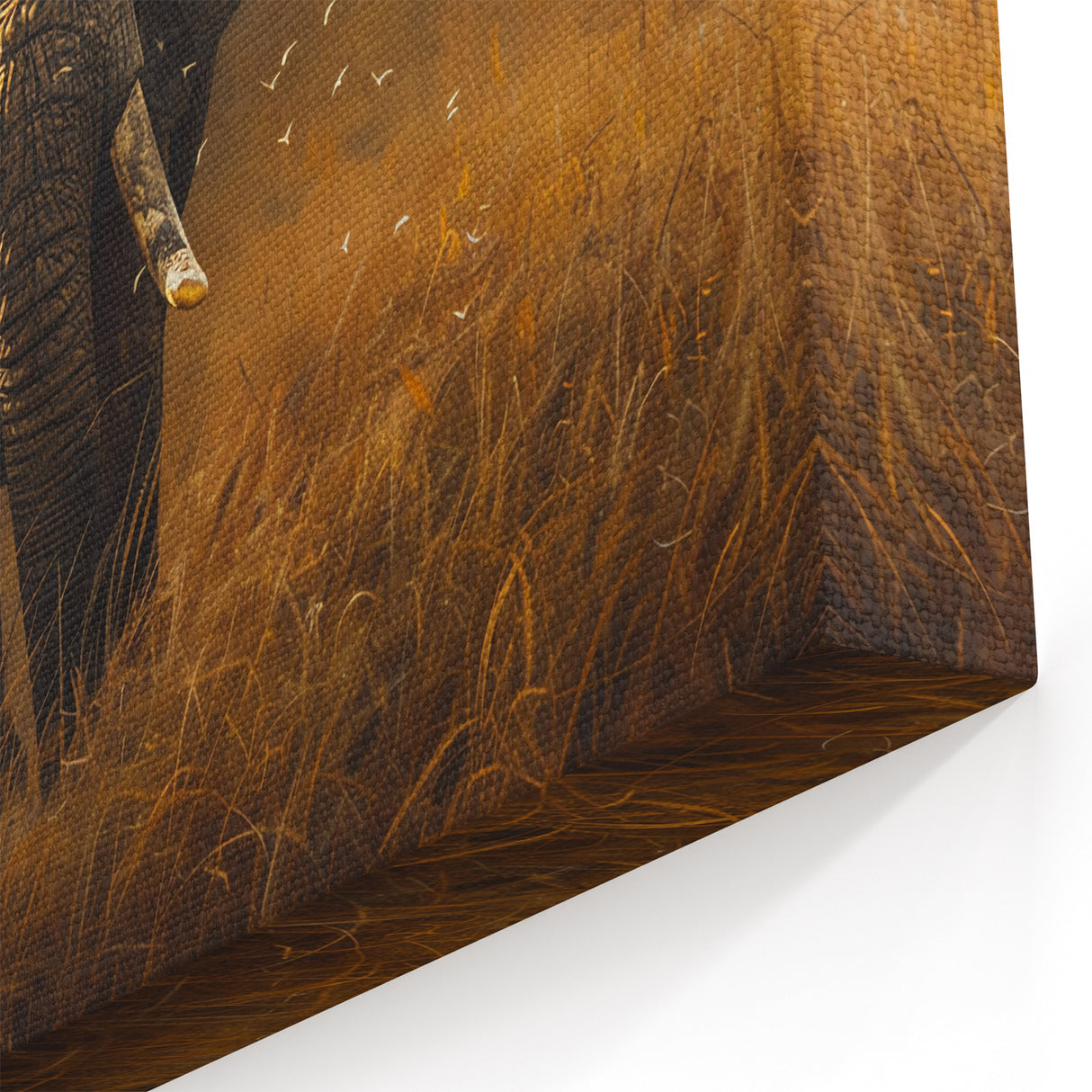 Golden Savannah Elephant Art - Majestic Wildlife Canvas & Prints
