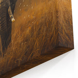 Golden Savannah Elephant Art - Majestic Wildlife Canvas & Prints