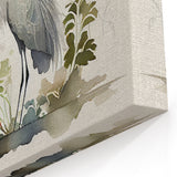Watercolor Heron Wall Art - Elegant Heron Canvas Print for Subtle Decor