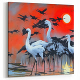 Dramatic Bird Wall Art - Vibrant Sunset Canvas Print for Bold Decor