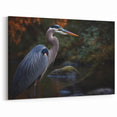 Elegant Heron Wall Art - Atmospheric Heron Canvas Print for Tranquil Decor