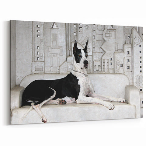 Elegant Great Dane in Urban Art Wall Decor - Dog Canvas Art & Prints