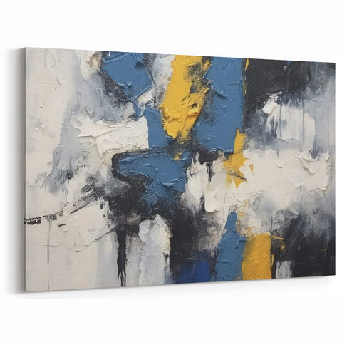 Vibrant Abstract Line Art | Textured Strokes and Lines Canvas