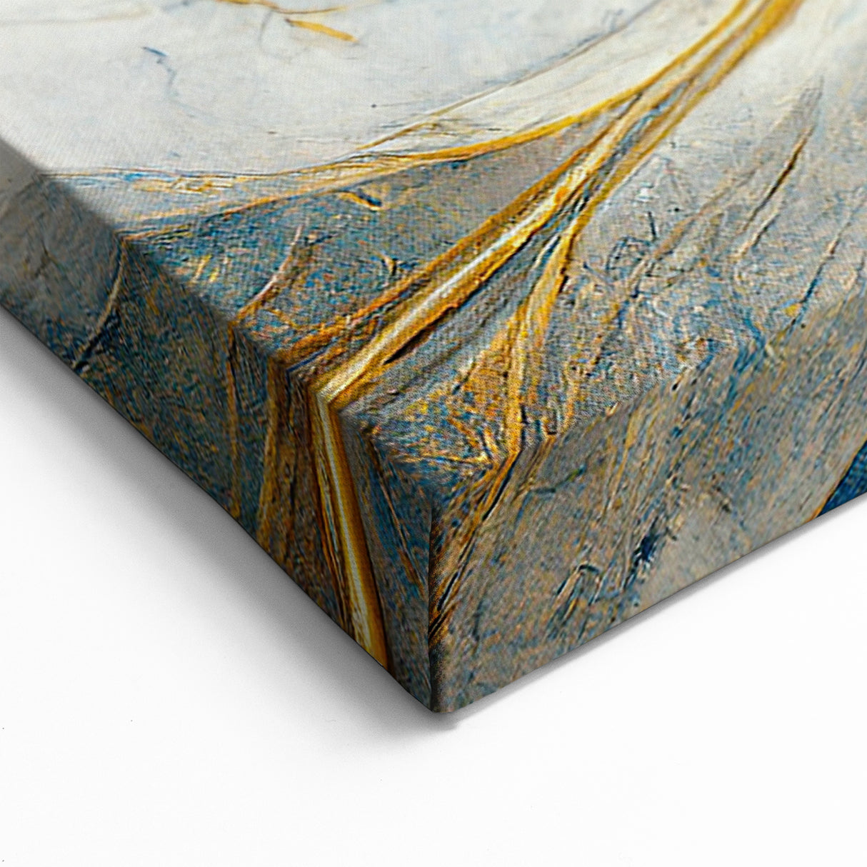 Intricate Abstract Line Art | Luxurious Gold and Blue Strokes Canvas