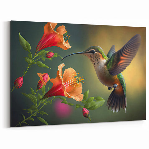 Graceful Hummingbird Wall Art - Hummingbird Decor & Canvas Print