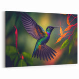 Vivid Hummingbird Wall Art - Colorful Hummingbird Decor & Canvas Print