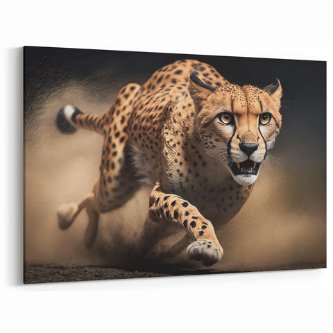 Fierce Cheetah Wall Art - Cheetah Canvas Art Print - Bold Cheetah Decor