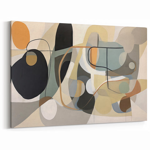 Minimalist Abstract Line Art | Geometric Shapes and Strokes Canvas