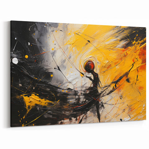 Dynamic Abstract Line Art | Fiery Strokes and Lines Canvas