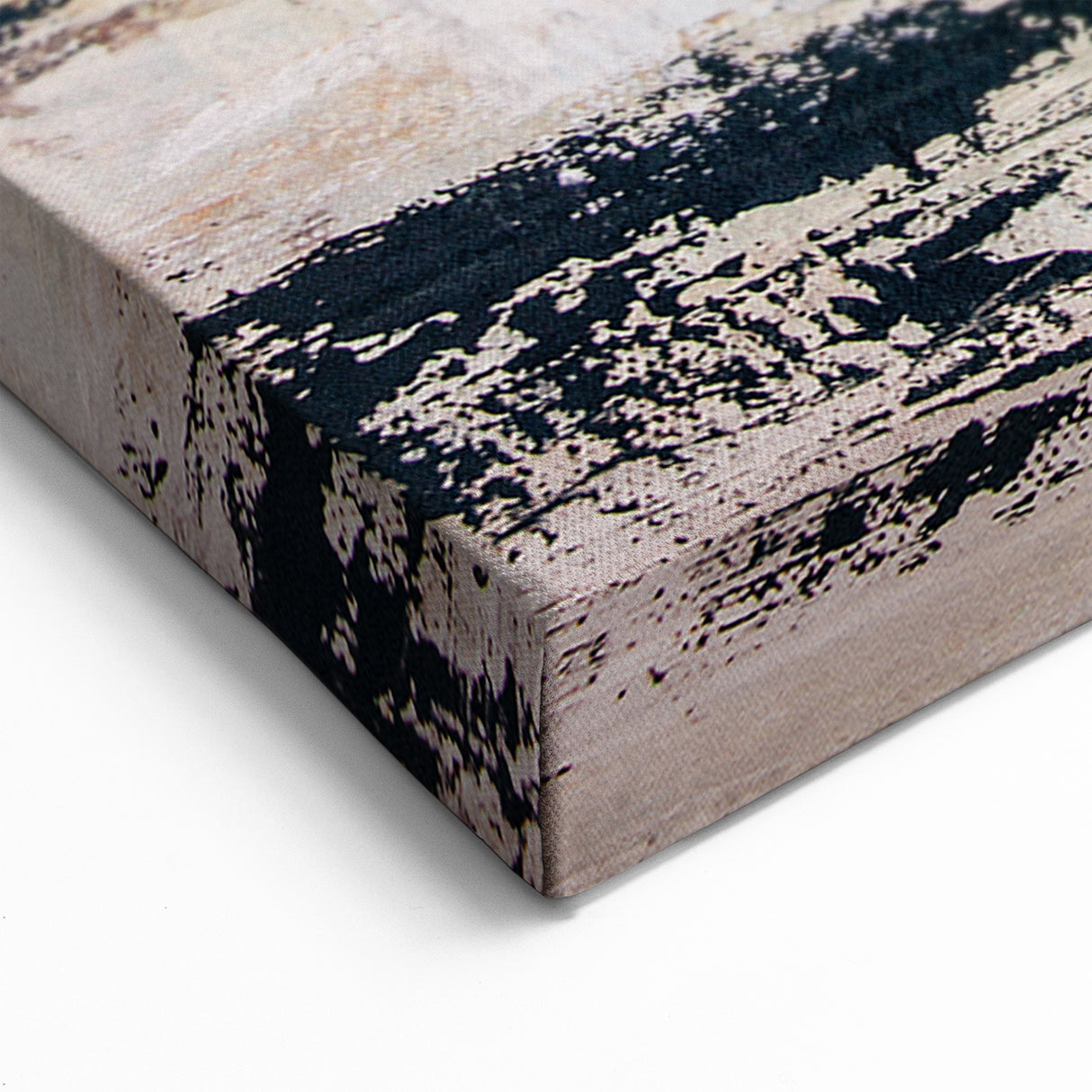 Calm Abstract Line Art | Textured Blue and White Strokes Canvas