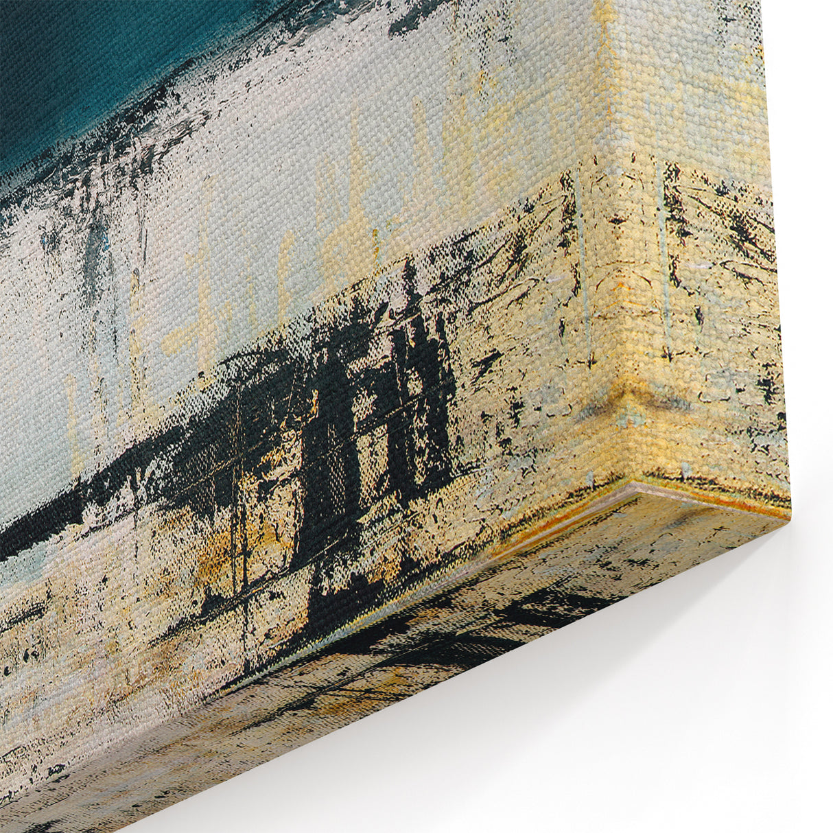 Calm Abstract Line Art | Textured Blue and White Strokes Canvas