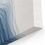 Elegant Abstract Line Art | Flowing Blue Strokes Canvas