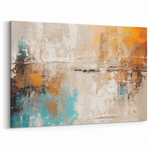 Vibrant Abstract Line Art | Earthy Tones and Textures Canvas