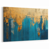 Golden Harmony Abstract Art | Stretched Canvas Wall Decor