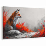 Vivid Fox Wall Art - Striking Red and Grey Canvas & Framed Prints