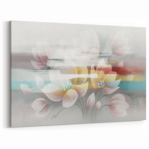 Soft Floral Abstract with Gentle Strokes Canvas Art Print