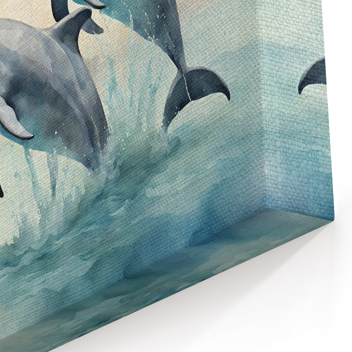 Colorful Dolphin Wall Art - Vibrant Marine Life Canvas Print