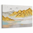 Golden Mountain Peaks Abstract Landscape Canvas Art Print