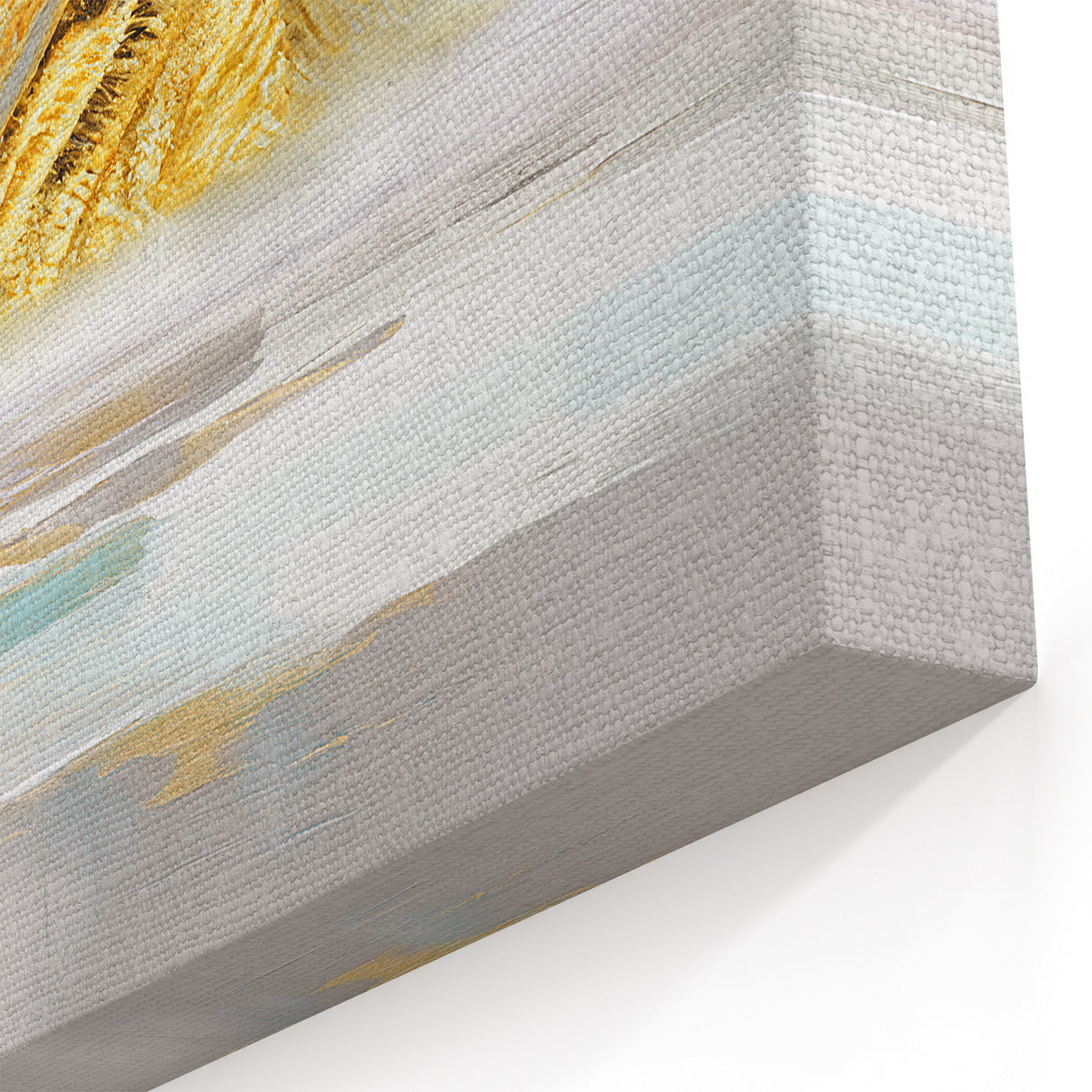 Golden Mountain Peaks Abstract Landscape Canvas Art Print
