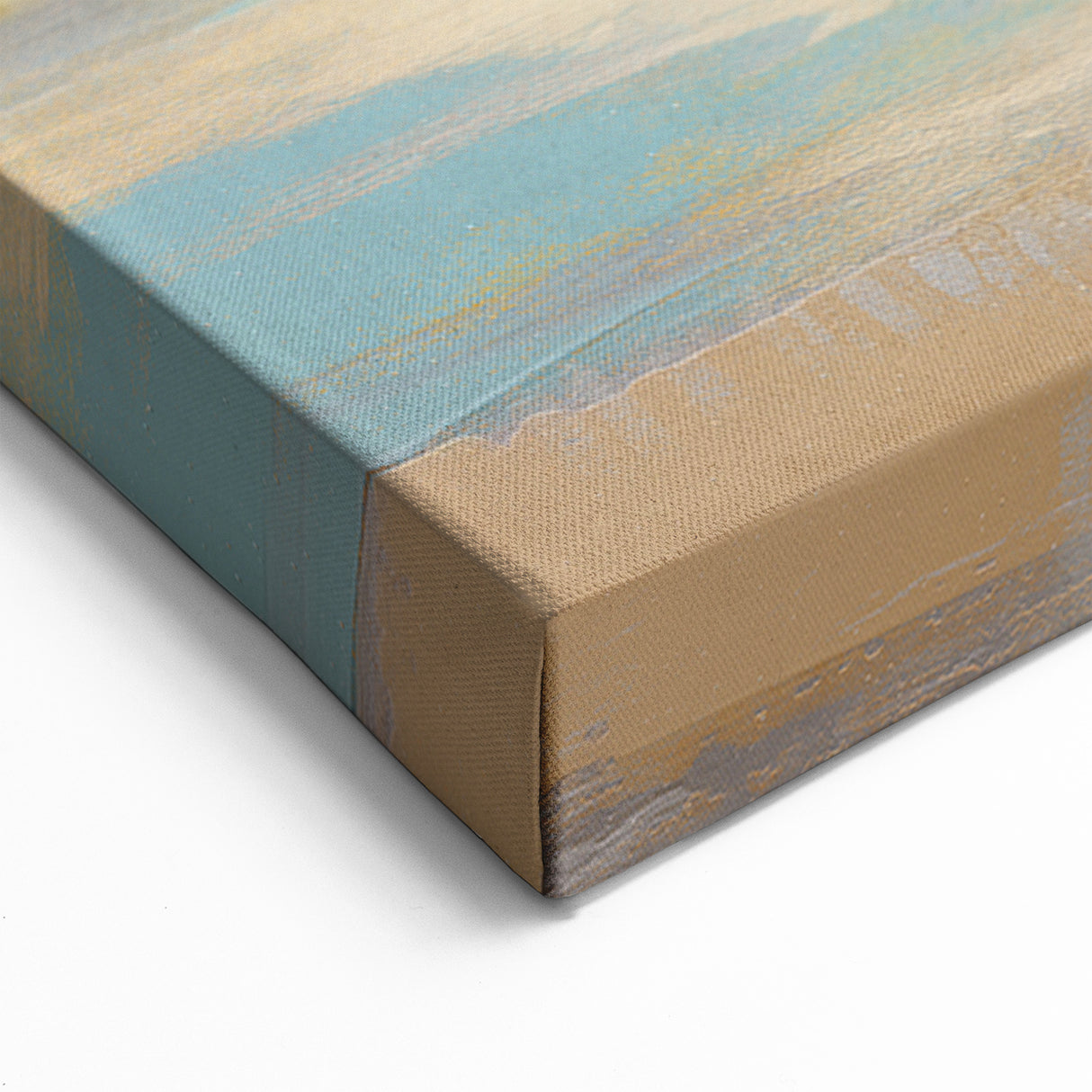 Golden Mountain Peaks Abstract Landscape Canvas Art Print