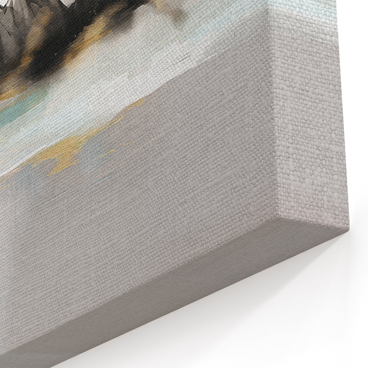 Modern Strokes & Lines Abstract Art - Majestic Mountain Scene Canvas