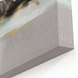 Modern Strokes & Lines Abstract Art - Majestic Mountain Scene Canvas