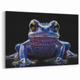 Striking Blue Frog Wall Art - Amphibian Canvas Print for Modern Decor