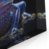 Striking Blue Frog Wall Art - Amphibian Canvas Print for Modern Decor