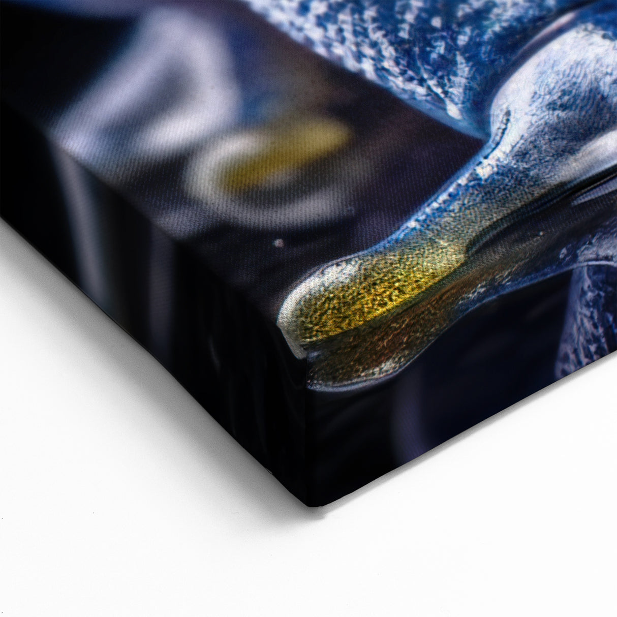 Striking Blue Frog Wall Art - Amphibian Canvas Print for Modern Decor