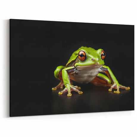 Green Frog Wall Art - Amphibian Canvas Print for Nature-Inspired Decor