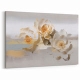 Elegant Floral Strokes and Lines Abstract Art - Contemporary Canvas Print
