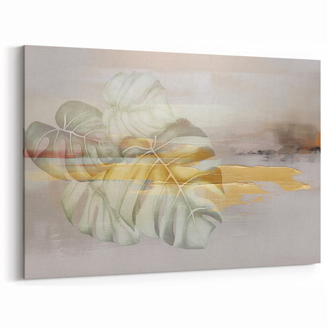 Elegant Leafy Strokes and Lines Abstract Art – Modern Wall Décor Canvas
