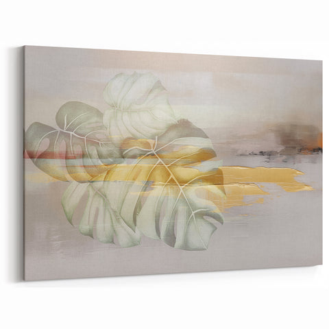 Elegant Leafy Strokes and Lines Abstract Art – Modern Wall Décor Canvas