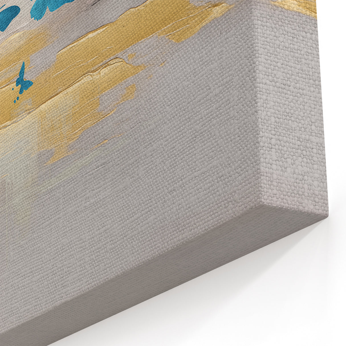Blue Butterfly and Gold Strokes Abstract Art – Modern Wall Décor Canvas