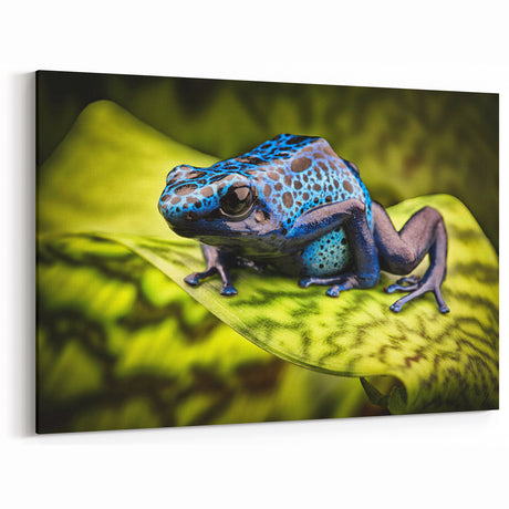 Striking Blue Frog Wall Art - Bold Amphibian Canvas & Framed Prints