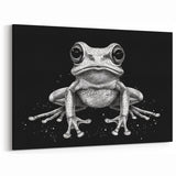 Monochrome Frog Wall Art - Black and White Amphibian Canvas Prints