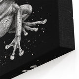 Monochrome Frog Wall Art - Black and White Amphibian Canvas Prints