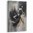 Modern Figurative Abstract Canvas - Elegant Dance in Black and Gold