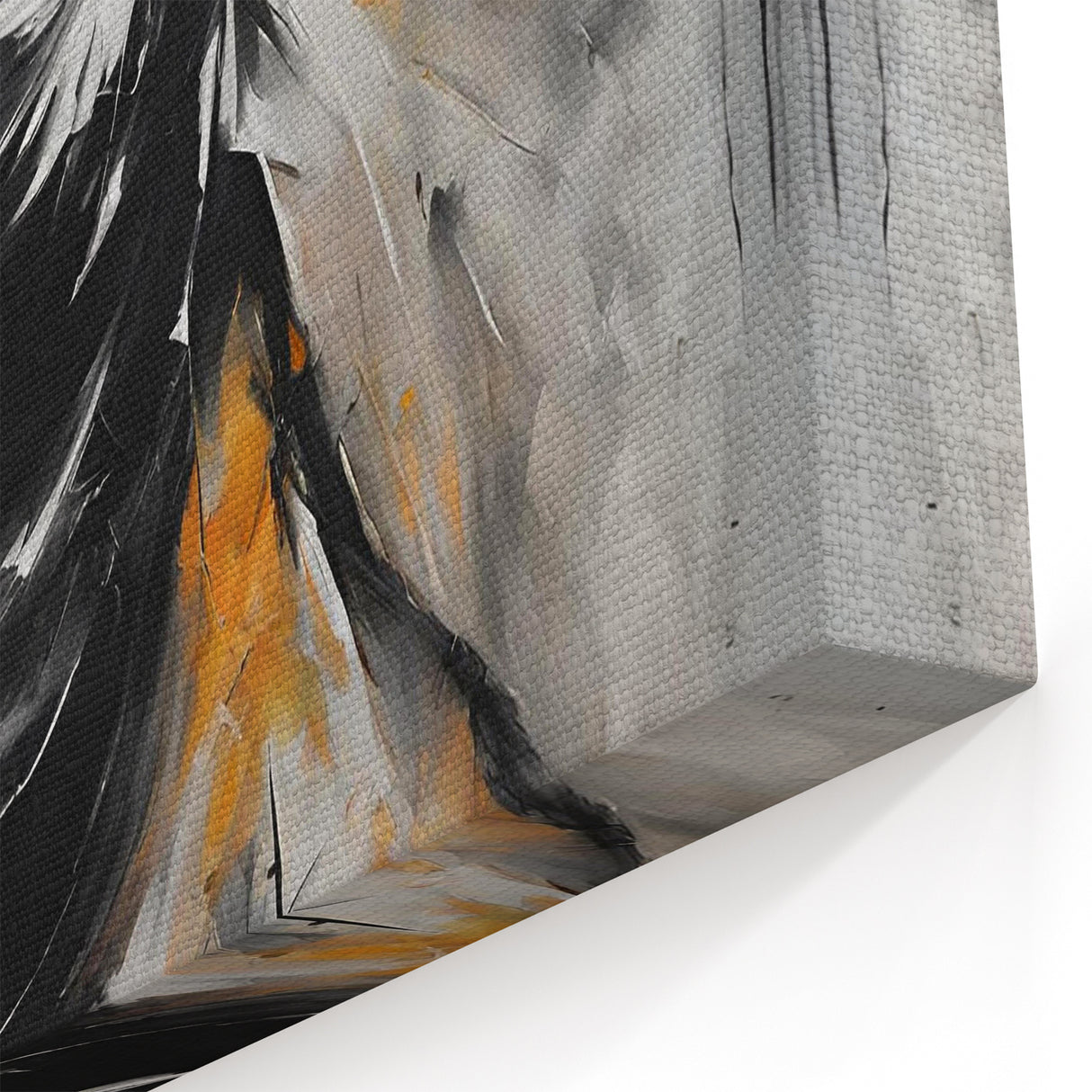 Modern Figurative Abstract Canvas - Elegant Dance in Black and Gold