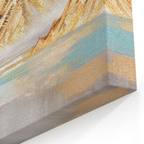 Golden Mountain Landscape Abstract Art - Contemporary Geometric Design