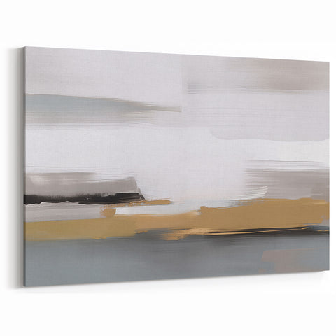 Neutral Tones Strokes and Lines Abstract Art - Minimalist Canvas Print