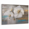 Floral Strokes and Lines Abstract Art - Elegant Flower Canvas Print