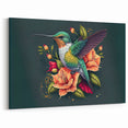 Colorful Hummingbird Wall Art - Vibrant Hummingbird Canvas Print Decor