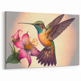 Vibrant Hummingbird Canvas Art - Colorful Hummingbird Wall Decor Print