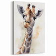 Gentle Giraffe Wall Art - Watercolor Wildlife Canvas Print