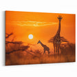 Sunset Safari Giraffe Wall Art - Vibrant Wildlife Canvas Print