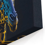 Bold Neon Giraffe Wall Art - Modern Wildlife Canvas, Framed & Acrylic Prints
