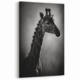 Silhouette Giraffe Wall Art - Elegant Black and White Canvas Print