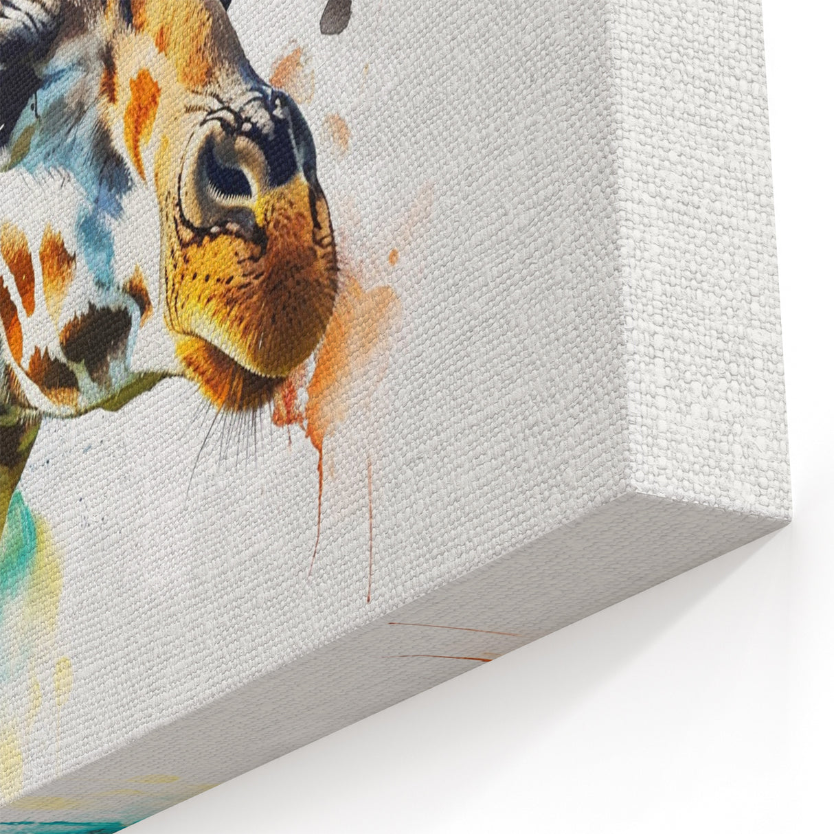 Vibrant Giraffe Wall Art - Colorful Wildlife Canvas Print